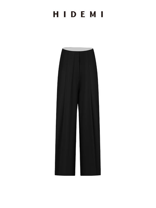 HIDEMI复合立体感廓形压褶微茧型西装裤阔腿裤九分裤 商品图11