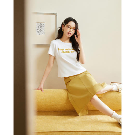 【小个子定制】 IEF/爱依服2025时尚套装夏季 韩版小众印花休闲通勤风上下套裙DS0746- 商品图2