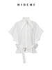 HIDEMI绑带剪刀领设计感大廓形腰带式短袖衬衫上衣 商品缩略图4