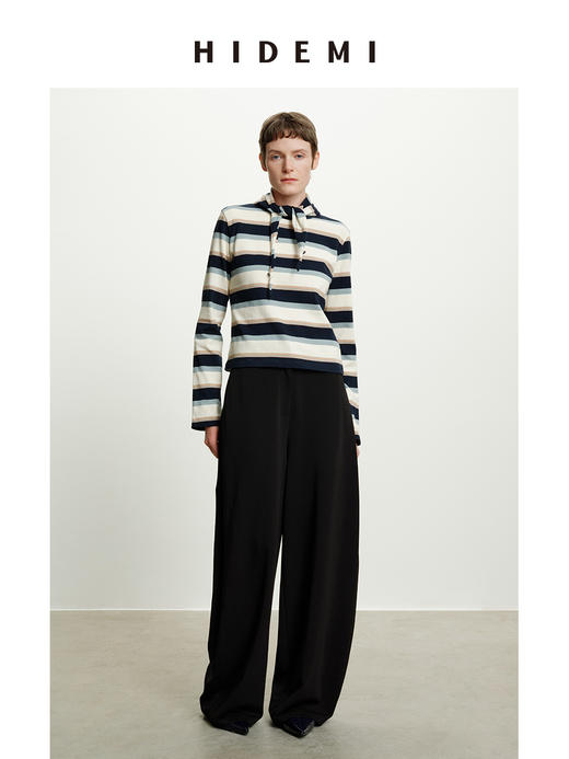 HIDEMI 极简设计感茧型中低腰进口可再生棉亲肤舒适空气感羊腿裤 商品图4