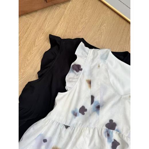 2025新品  佳佳同款【晕色剪影】小飞袖V领娃娃衫上衣气质舒适时尚百搭夏季 商品图2