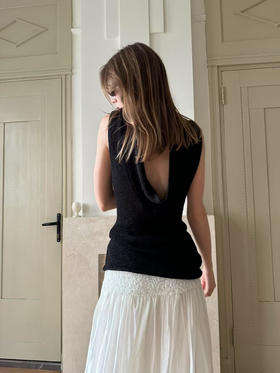 VC｜SS25038 Amani draped knit top  [无袖上衣 黑 / 米白 ]