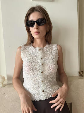 VC｜PF25038 Estonia crinkled tank top [ 无袖上衣 白 ]