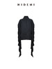 HIDEMI 进口百分醋酸黑色极简廓形袖可立领飘带下摆设计感前后两穿衬衫 商品缩略图10