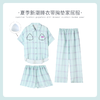 可人儿小众设计师新款泡泡绵女士睡衣夏季短袖可外出家居服三件套 商品缩略图0