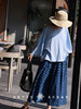 PETIT SCHAN小闪 CLO#833 Blues Polka 蓝调波尔卡 印度棉手工拓染波点A字半裙 商品缩略图2