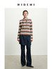 HIDEMI 趣味撞色条纹自然色织纯棉分体领巾设计感两件套长袖T 商品缩略图5