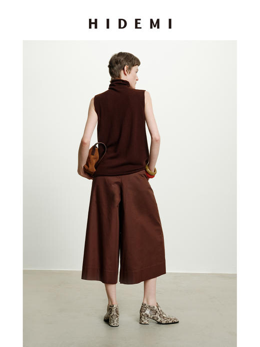 HIDEMI 立体设计感裙裤 白色/咖色 商品图5