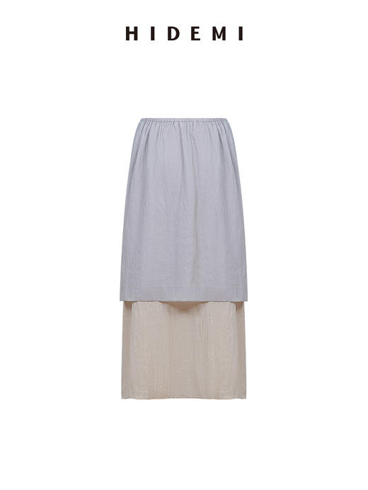 HIDEMI 进口天丝极简镂空翻折领设计感chocker纽扣温柔撞色雾粉紫套装 商品图11