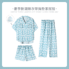可人儿小众设计师新款泡泡绵女士睡衣夏季短袖可外出家居服三件套 商品缩略图0