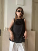 VC｜PF25016 Estonia flap tank top  [ 无袖上衣 浅米 / 黑 ] 商品缩略图0