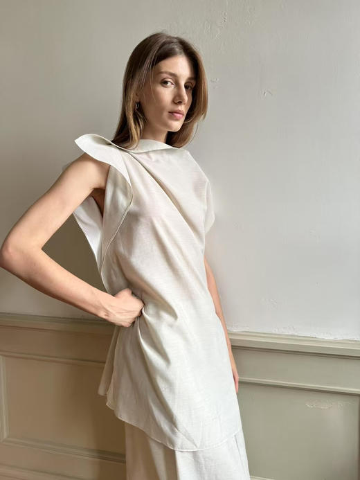 VC｜PF25006 Sabina double top  [ 无袖上衣 浅米 / 黑 ] 商品图0