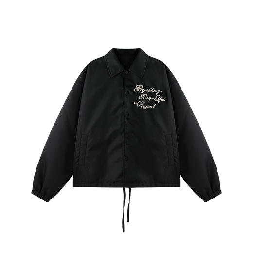 BJHG不计后果美式复古外套男女款秋季新款刺绣棒球服教练夹克外套 商品图4