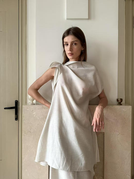 VC｜PF25006 Sabina double top  [ 无袖上衣 浅米 / 黑 ] 商品图9