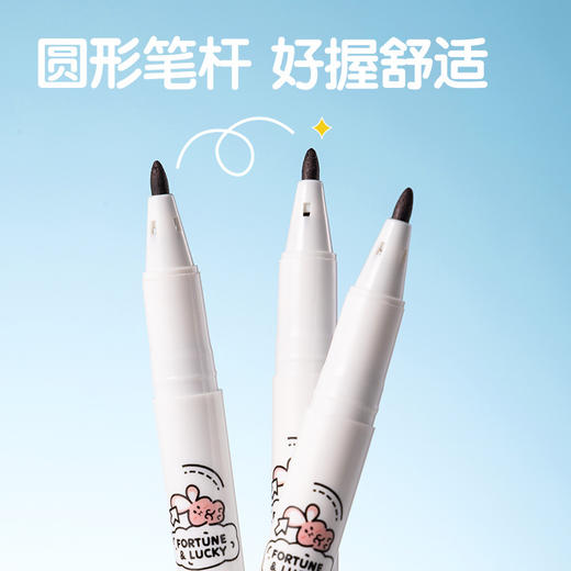 【三顾喵庐，创意无限】得力双头勾线笔✒️速干不晕染，粗细随心画！绘画标记两不误，黑色油性顺滑速干美术用绘画勾线笔，艺术灵感全释放🎨 商品图3