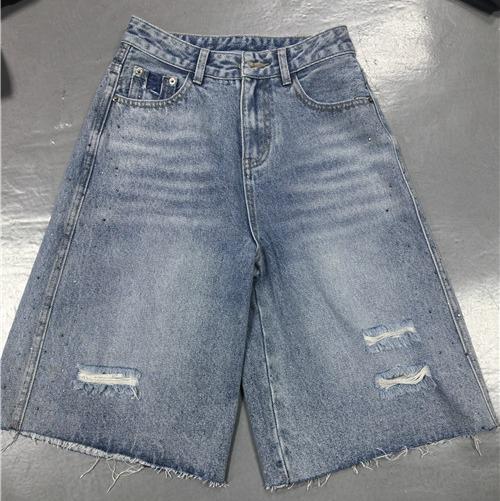 ZC双侧贴钻破洞牛仔五分裤50423 夏季 121002033053 商品图0