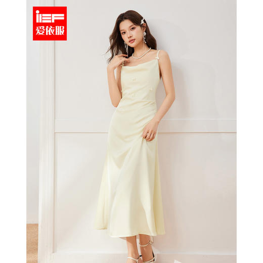 IEF/爱依服2025夏季性感修身气质显瘦小众梭织吊带长裙N0063- 商品图0
