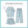 可人儿小众设计师新款泡泡绵女士睡衣夏季短袖可外出家居服三件套 商品缩略图0