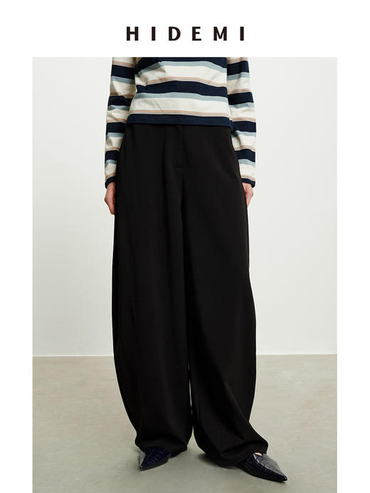 HIDEMI 极简设计感茧型中低腰进口可再生棉亲肤舒适空气感羊腿裤 商品图2