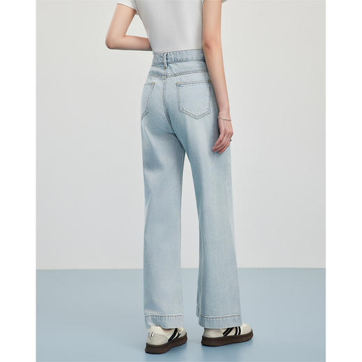 【小个子】 IEF/爱依服2025裤子 春季 港式复古休闲通勤百搭显瘦牛仔阔腿裤DS40534 商品图4