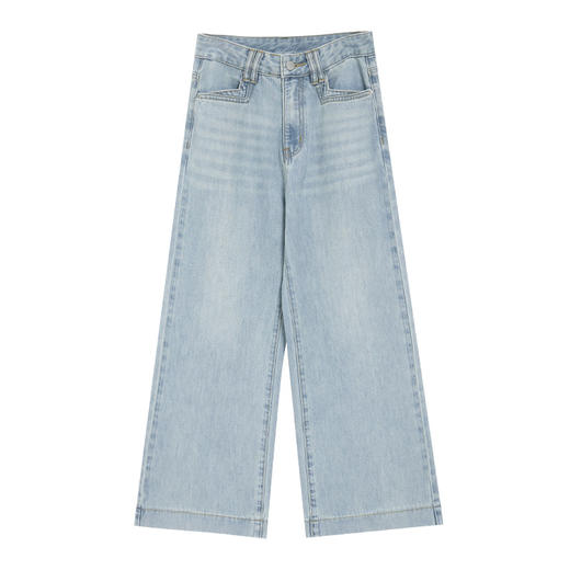 【小个子】 IEF/爱依服2025裤子 春季 港式复古休闲通勤百搭显瘦牛仔阔腿裤DS40534 商品图5