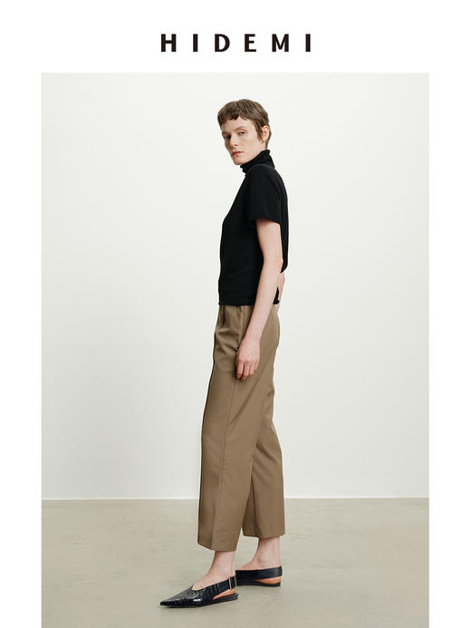 HIDEMI 简约设计感微喇九分裤 商品图2