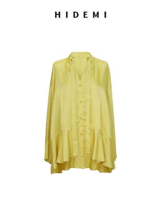 HIDEMI 进口百分醋酸可拆卸丝巾式伞状浪漫设计感衬衫半裙套装 商品图11