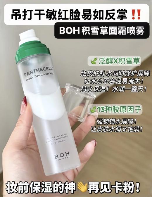 韩国 BOH积雪草面霜喷雾保湿补水舒缓控油滋润ph妆前喷雾化妆水120ml 商品图2