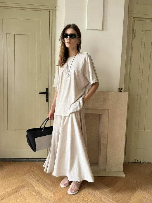 VC｜PF25014 Sabina wide skirt [半身裙 燕麦 / 棕 / 白 ] 商品图5
