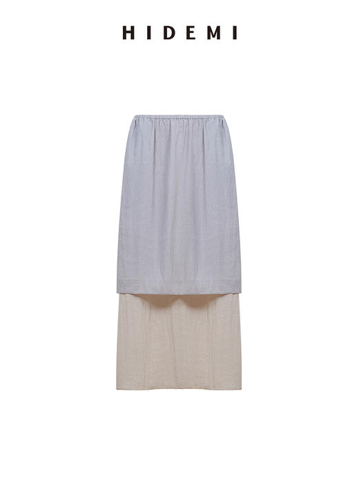 HIDEMI 进口天丝极简镂空翻折领设计感chocker纽扣温柔撞色雾粉紫套装 商品图12