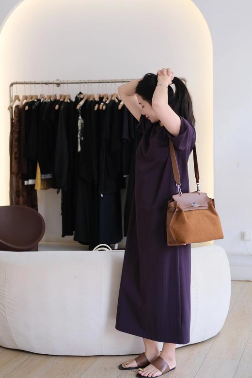 富贵紫T恤裙美到犯规神秘感拉满反白皮连衣裙 商品图6