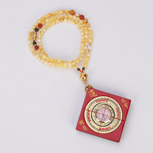 五行喜土 蜜蜡项链小罗盘 商品图3