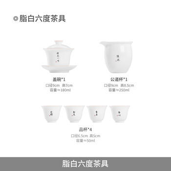 景德镇（jdz）陶瓷茶具套装家用送礼高档羊脂玉盖碗整套办公室喝茶功夫茶具礼盒 商品图1