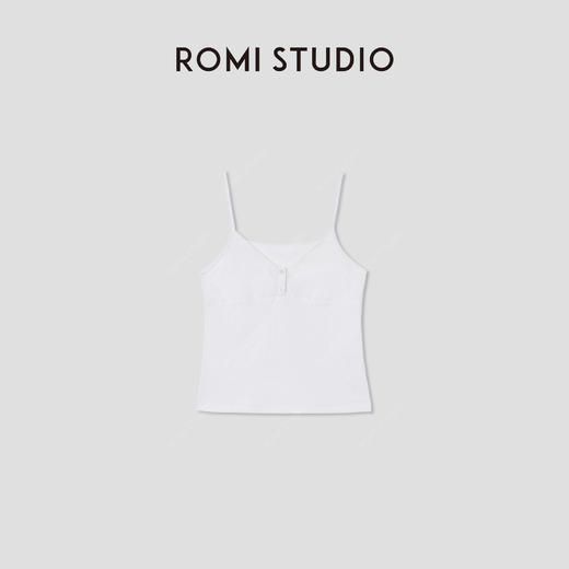 ROMI STUDIO“Clean fit”轻柔舒适棉质花边V领针织吊带 RWCRSM2524 (现货） 商品图0