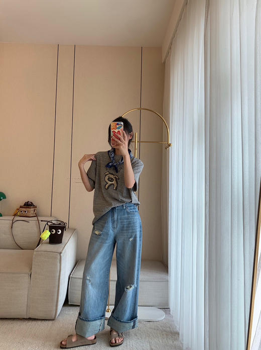 615-5 自留 45R 潇洒不羁 松弛帅气 柔软的破洞牛仔裤 客供面料 个性十足 限量‼️ 商品图2