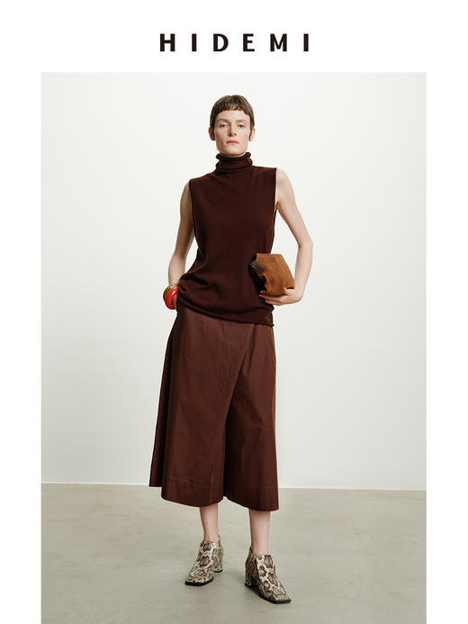 HIDEMI 立体设计感裙裤 白色/咖色 商品图3