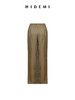 HIDEMI 进口满分醋酸艺术褶皱感立体口袋廓形衬衫阔腿裤橄榄绿套装 商品缩略图12