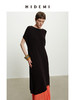 HIDEMI 度假系列极简圆领廓形云朵薄针织T恤连衣裙 黑色/白色/豆乳色 商品缩略图1