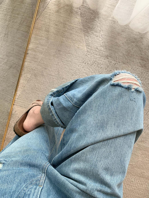 615-5 自留 45R 潇洒不羁 松弛帅气 柔软的破洞牛仔裤 客供面料 个性十足 限量‼️ 商品图13