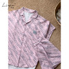 可人儿小众设计师新款泡泡绵女士睡衣夏季短袖可外出家居服三件套 商品缩略图2