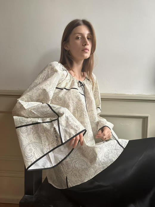 VC｜PF25002 Roma silk blouse  [ 衬衫 米白印花 ] 商品图0