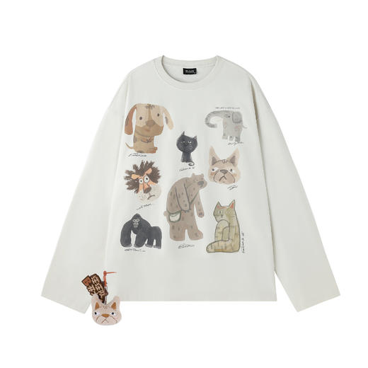 BJHG不计后果 不宠长袖t恤男款夏季抗菌速干趣味插画宽松休闲卫衣 商品图4