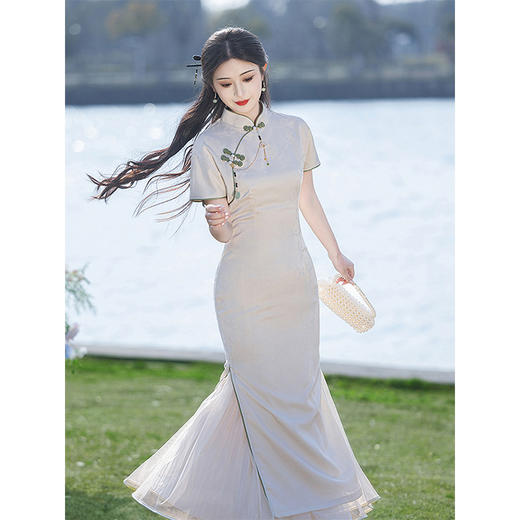 夏季素雅改良年轻款淡雅国风旗袍LSB3693 商品图4