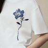 【林栖设计小店】棉混纺T恤牛仔布绣花手工串珠百搭气质2025早秋新款短袖G1653010 商品缩略图7