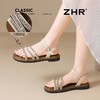 ZHR则则优雅气质细带水钻凉鞋女鞋2025夏季新款舒适平底凉鞋 商品缩略图2