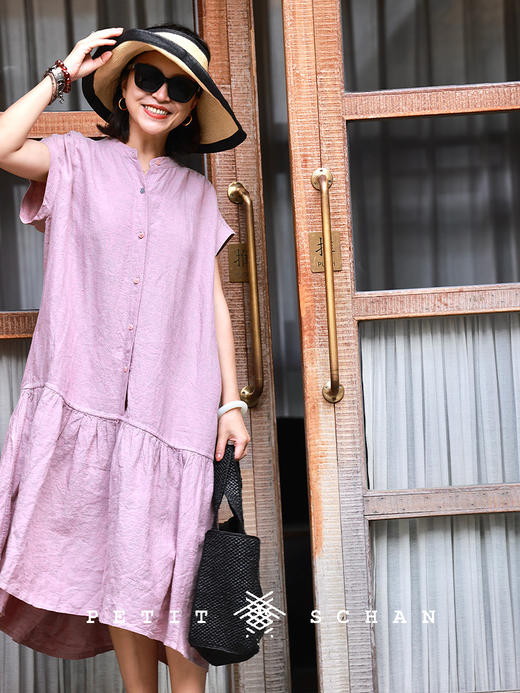 PETIT SCHAN小闪 CLO#840 Klingsor's Last Summer 克林索尔的夏 纯亚麻色织文艺连衣裙 商品图0