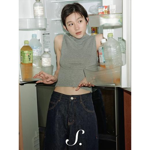 shyshystill/shy202401032/天丝美丽奴羊毛中高领弹力修身凉感无袖上衣 商品图8