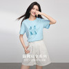 【专属特价】熙世界趣味减龄猫狗印花T恤女夏季短袖休闲风纯棉体恤2025年新款 商品缩略图1