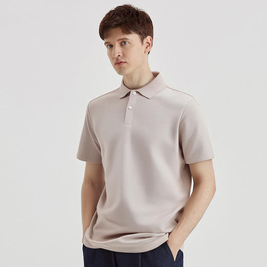 罗蒙六角珠短袖polo衫夏季男女款休闲t恤纯色凉感polo衫男短袖 商品图3
