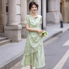 【周末秒杀】熙世界新中式改良旗袍连衣裙女夏季气质不规则国风提花假两件裙子 商品缩略图3
